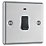 LAP  20A 1-Gang DP Control Switch Brushed Stainless Steel with Neon with Black Inserts