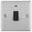 LAP  20A 1-Gang DP Control Switch Brushed Stainless Steel with Neon with Black Inserts