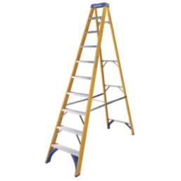 Werner  Fibreglass 10-Treads Swingback Stepladder 2.8m