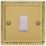 Varilight  10A 1-Gang Intermediate Switch Georgian Brass with White Inserts