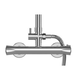 Gainsborough Square Dual Outlet HP Rear-Fed Exposed Chrome Thermostatic Mixer Shower