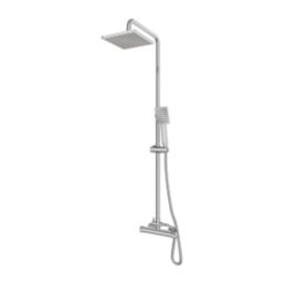 Gainsborough Square Dual Outlet HP Rear-Fed Exposed Chrome Thermostatic Mixer Shower