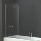 Triton Fast Fix Frameless Chrome Curved Bathscreen  800mm x 1500mm