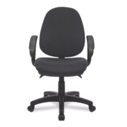 Nautilus Designs Java 300 Medium Back Task/Operator Chair Fixed Arms Black