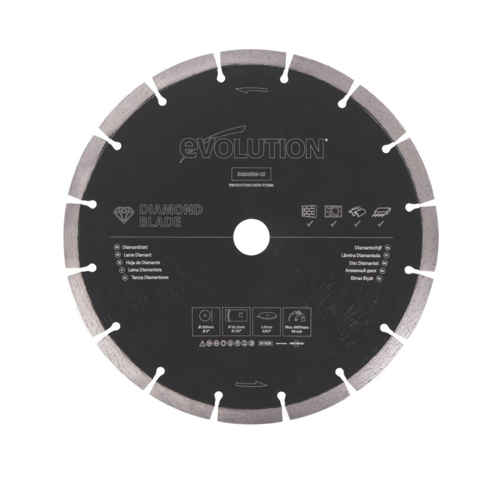 Evolution D230SEGCS Masonry Segmented Diamond Blade 230mm x 22.2mm
