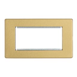 Contactum Lyric 4-Module Modular Faceplate Brushed Brass