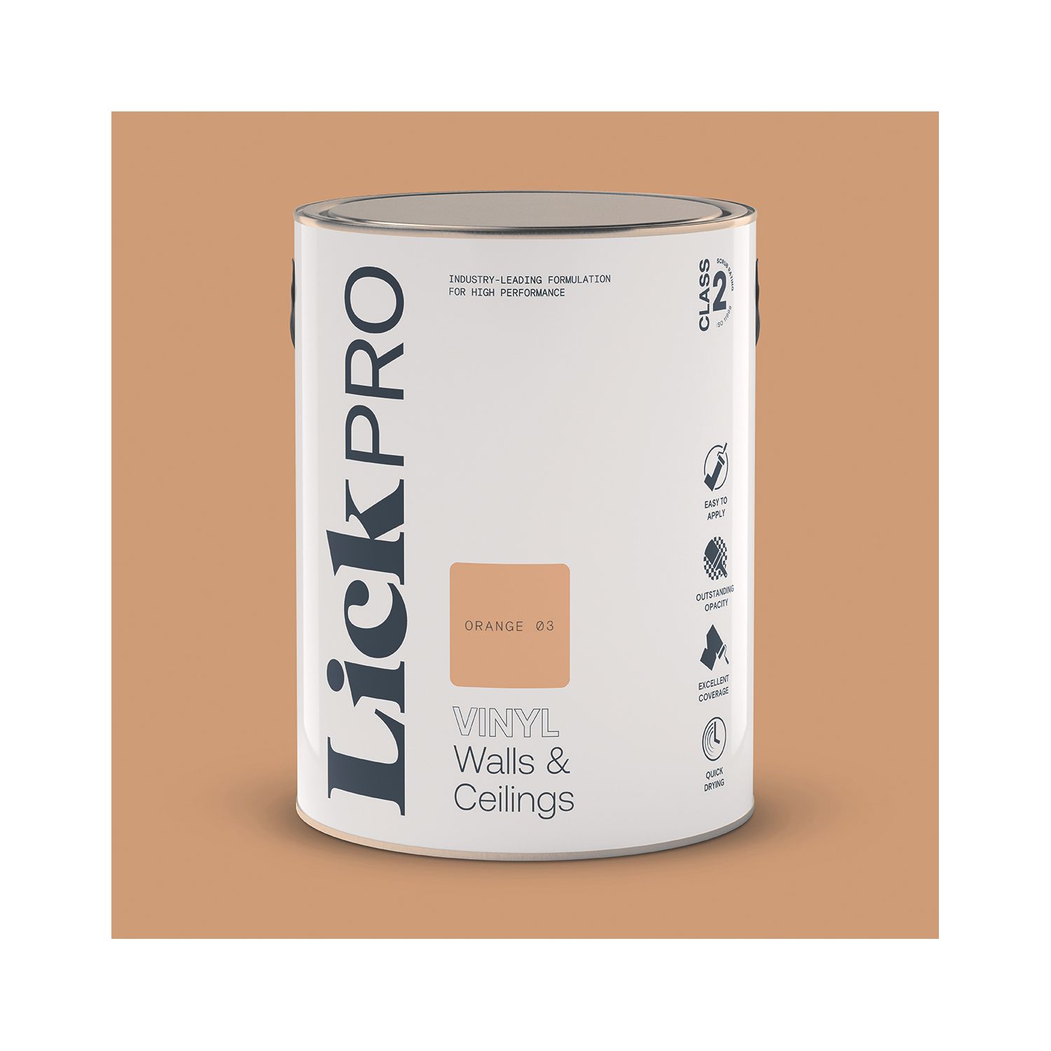 LickPro 5Ltr Orange 03 Vinyl Matt Emulsion Paint (616TM)