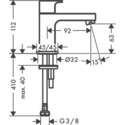 Hansgrohe Vernis Shape Chrome 112mm Cloakroom Lever Mono Basin Mixer Tap
