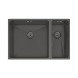 ETAL Elite 1.5 Bowl Stainless Steel Kitchen Sink Gun Metal Left-Handed 670mm x 440mm