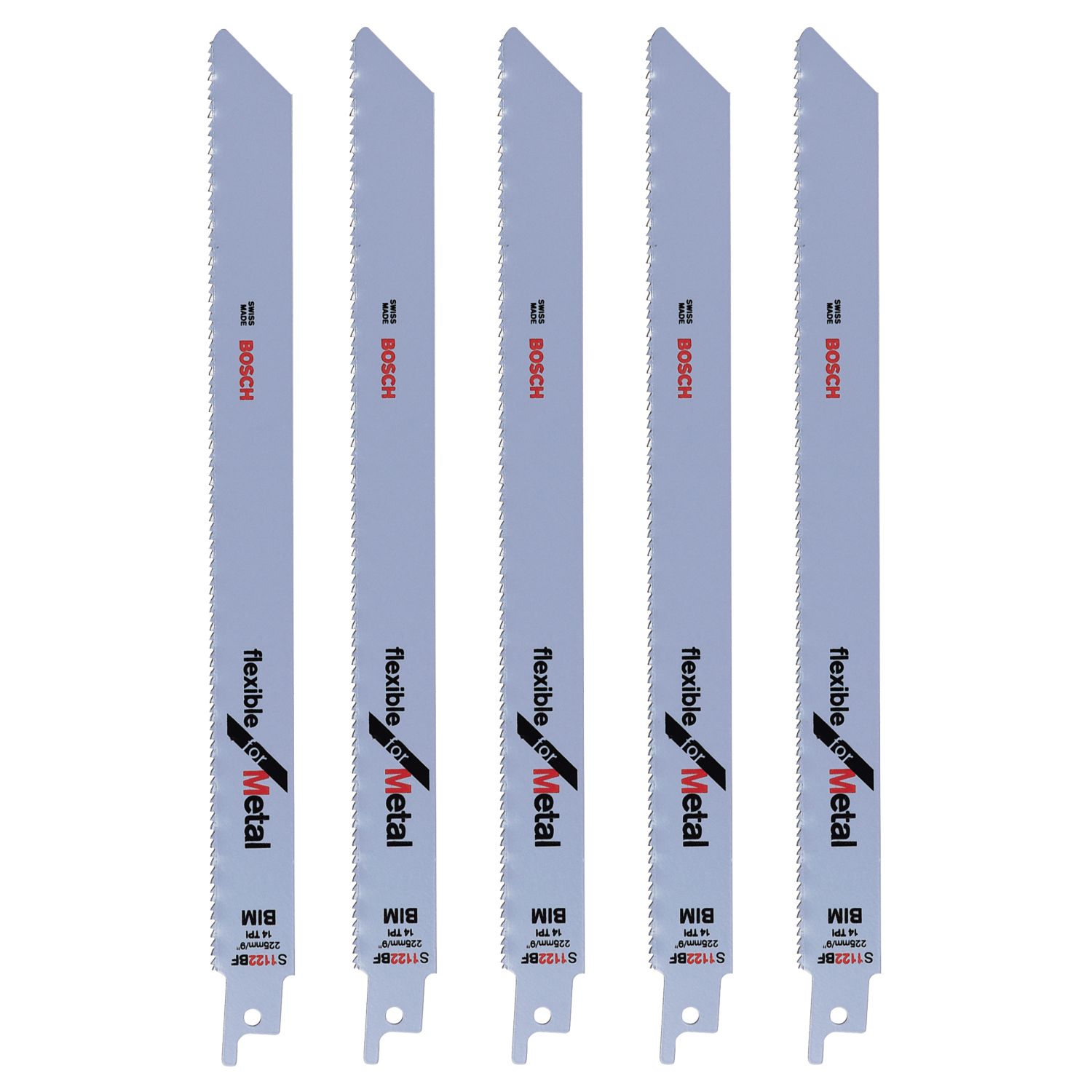 Bosch S1122BF Metal Reciprocating Saw Blades 225mm 5 Pack (61720)