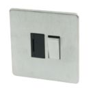 Crabtree Platinum 13A Switched Fused Spur  Satin Chrome with Black Inserts