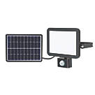 LAP RB0258A Outdoor LED Solar Floodlight With PIR Sensor Black 1200lm