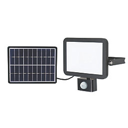 LAP  Outdoor LED Solar-Powered Floodlight With PIR Sensor Black 1200lm