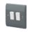 MK Logic Plus 10AX 2-Gang 2-Way Switch  Graphite with White Inserts