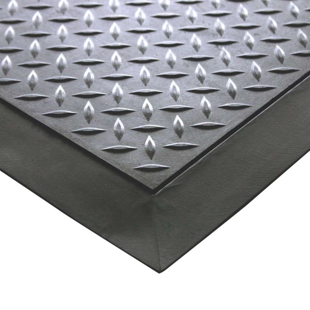 COBA ComfortLok AntiFatigue Floor Interlocking Mat Black 0.8m x 0.7m