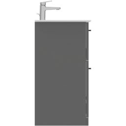 Ideal Standard i.life A Floorstanding Vanity Unit With Black Handles & Basin Matt Quartz Grey 600mm x 440mm x 853mm