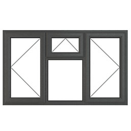 Crystal  Left-Hand Opening Clear Double-Glazed Casement Anthracite on White uPVC Window 1770mm x 1040mm