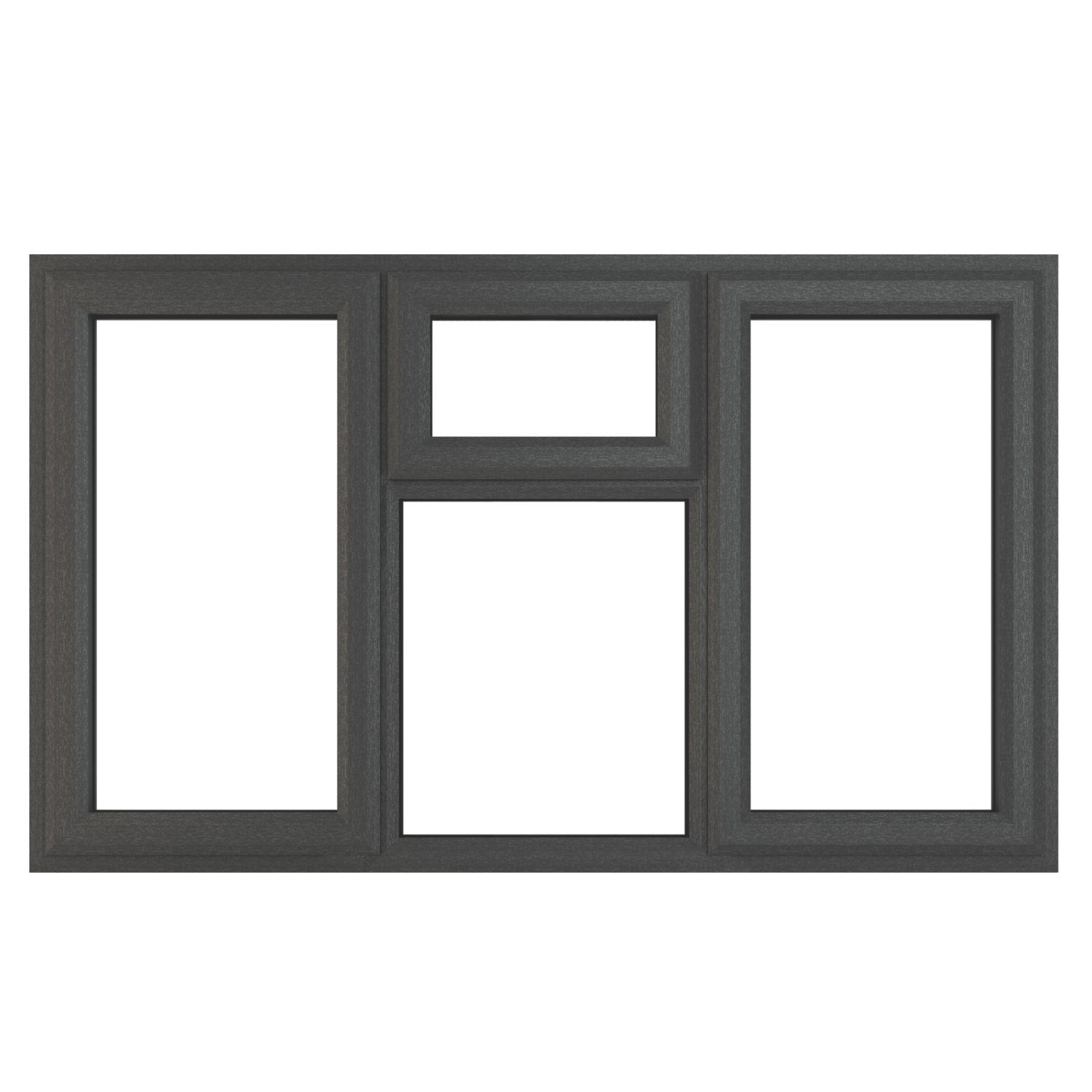 Crystal Top, Left & Right-Hand Opening Clear Double-Glazed Casement Anthracite on White uPVC Window 1770mm x 1040mm (617JP)