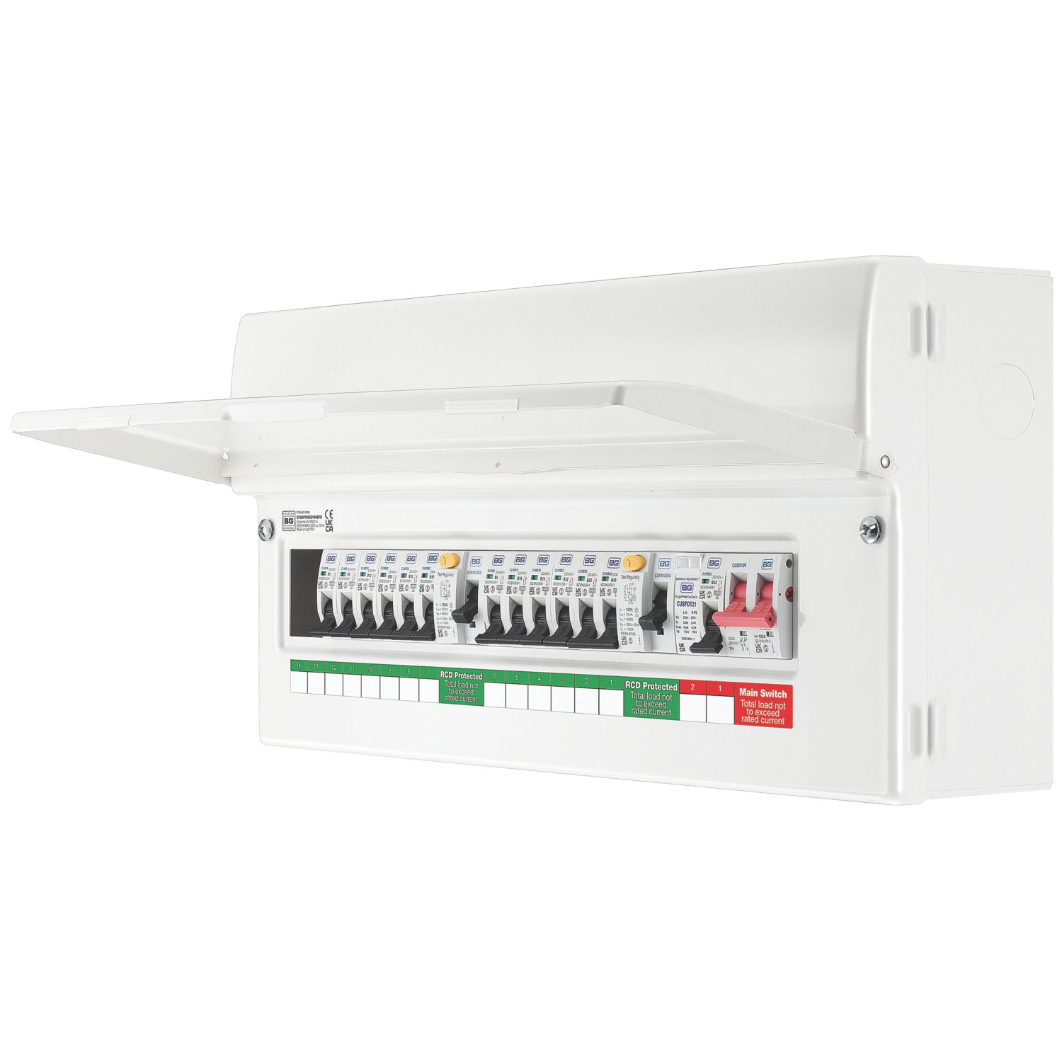 British General Fortress 22-Module 14-Way Part-Populated High Integrity Dual RCD Consumer Unit with SPD (617KG)