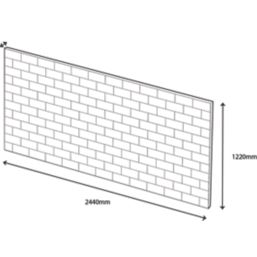 Splashwall Horizontal Tile Bathroom Wall Panel Gloss Black 1220mm x 2440mm x 3mm