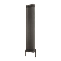 Reina 1800mm x 380mm 4600BTU Raw Metal Vertical 3 Column Radiator