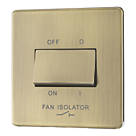 LAP  10A 1-Gang 3-Pole Fan Isolator Switch Antique Brass  with Colour-Matched Inserts