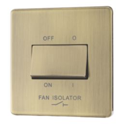 LAP  10A 1-Gang 3-Pole Fan Isolator Switch Antique Brass  with Colour-Matched Inserts