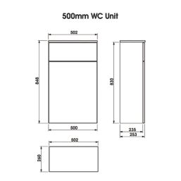 Newland  Floorstanding WC Unit Midnight Mist Matt 500mm x 2450mm x 850mm