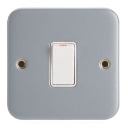 Contactum  20A 1-Gang DP Metal Clad Control Switch  with White Inserts