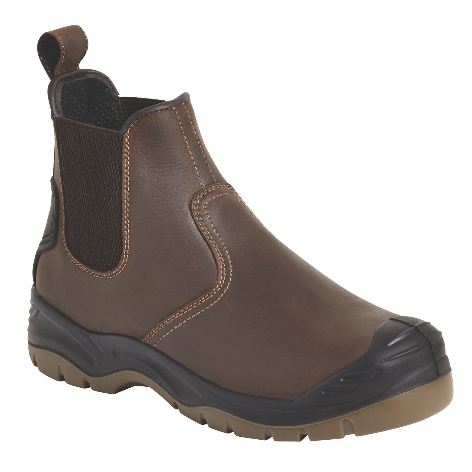 Apache AP715SM Size 12 Brown Water-Resistant Steel Toe Cap Safety Dealer Boots (617RX)