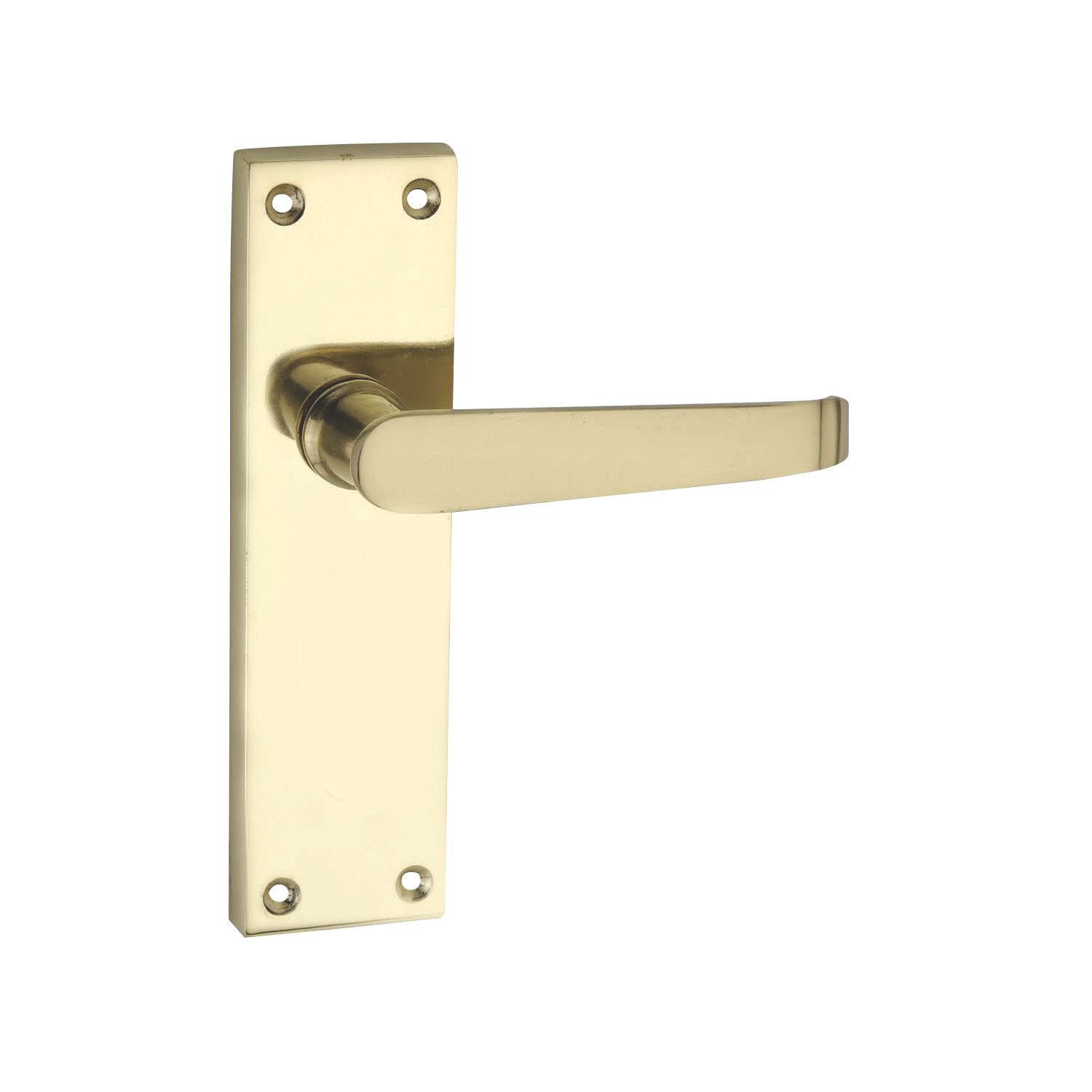 Smith & Locke Fire Rated Latch Door Handles Pair Polished Brass (6182P)