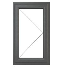 Crystal  Right-Hand Opening Clear Double-Glazed Casement Anthracite Grey uPVC Window 610mm x 1115mm