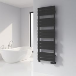 Reina 1424mm x 500mm 2291BTU Black Flat Designer Towel Radiator