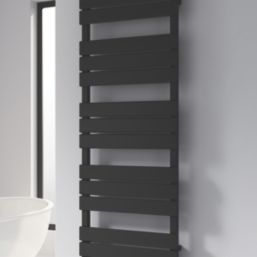 Reina 1424mm x 500mm 2291BTU Black Flat Designer Towel Radiator