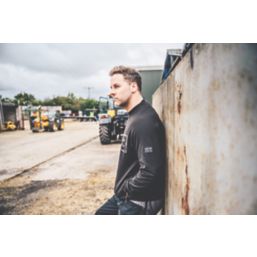 JCB Trade Crew Sweatshirt Black Small 38-40" Chest