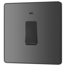 British General Evolve 20A 1-Gang DP Control Switch Black Chrome with LED