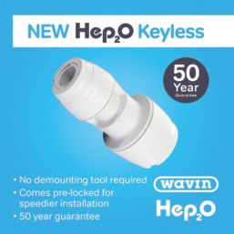Hep2O  Plastic Push-Fit Reducing Keyless Coupler 15mm x 10mm