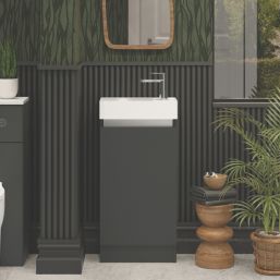 Newland  Single Door Floor Standing Vanity Unit with Basin Matt Midnight Mist 400mm x 220mm x 850mm
