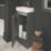 Newland  Single Door Floor Standing Vanity Unit with Basin Matt Midnight Mist 400mm x 220mm x 850mm