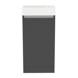 Newland  Single Door Floor Standing Vanity Unit with Basin Matt Midnight Mist 400mm x 220mm x 850mm