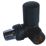Towelrads  15mm x 1/2" Black Angled & L/S Designer Manual Radiator Valve & Lockshield  2 Pack
