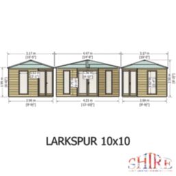 Shire Larkspur 10' x 10' (Nominal) Hip Timber Summerhouse