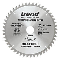 Trend CraftPo CSB/CC21648 Wood Crosscut Circular Saw Blade 216 x 30mm 48T