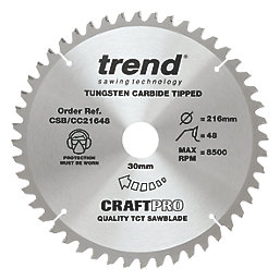 Trend CraftPro CSB/CC21648 Wood Crosscut Circular Saw Blade 216mm x 30mm 48T