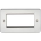 Knightsbridge Flat Plate 4-Module Modular Faceplate Polished Chrome