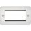 Knightsbridge Flat Plate 4-Module Modular Faceplate Polished Chrome