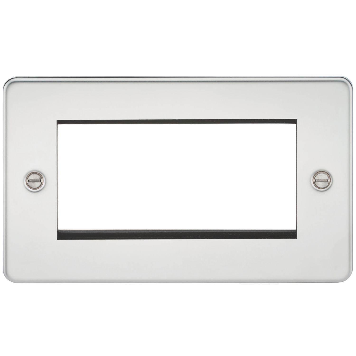 Knightsbridge Flat Plate 4-Module Modular Faceplate Polished Chrome (618YA)
