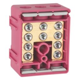 Lewden 100A 5-Way 2.5-35mm² Connector Block Pink