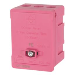 Lewden 100A 5-Way 2.5-35mm² Connector Block Pink