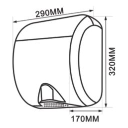 BlueDry Eco Dry High Speed Hand Dryer Brushed Steel 0.55-1.8kW